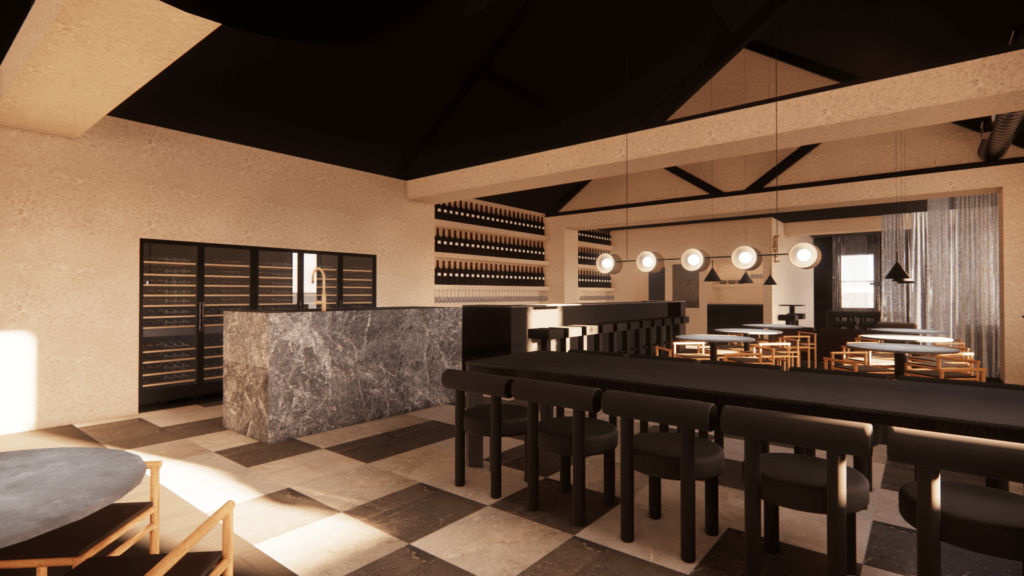Commercial hospitality fitout design created by Amethyst Total Fitouts Adelaide Central