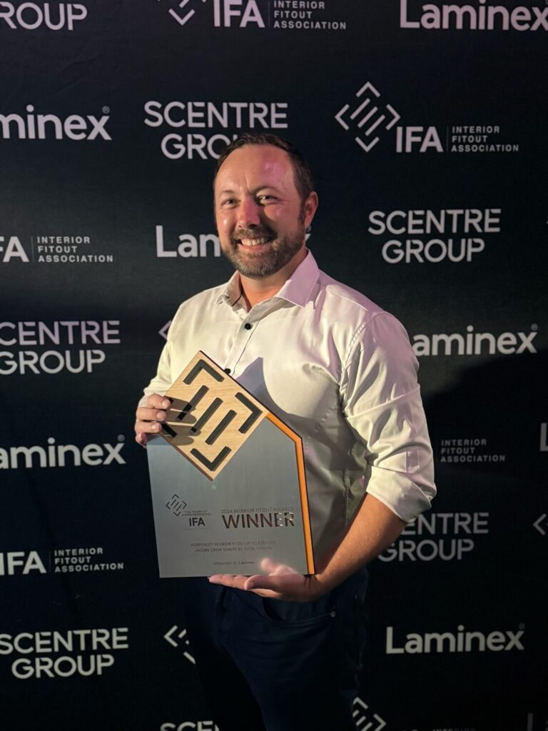Best Hospitality Interior Fitout Award Up to $250K winner Total Fitouts Adelaide Central with Jacobs Creek Winery