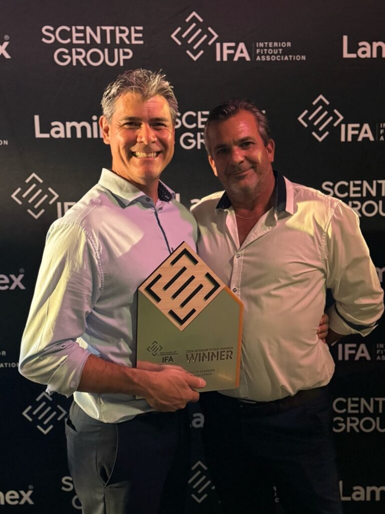 Best Retail Interior Fitout Award Up to $150K winners Total Fitouts Brisbane Inner North with Molly and Bear